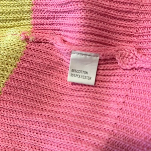 ECOWISH Rainbow 🌈 Block Striped Draped Open Front Cardigan L NWT - Picture 16 of 16